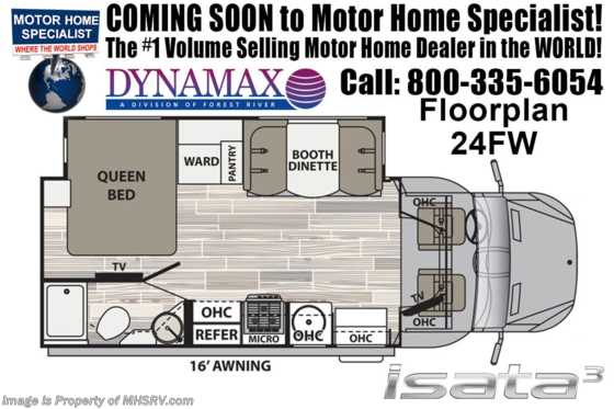 2019 Dynamax Corp Isata 3 Series 24FW Sprinter Diesel RV W/Dsl Gen, Solar, Sat Floorplan