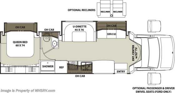 2019 Coachmen Concord 300DS RV for Sale W/Recliners, Sat, Jacks, 15K A/C Floorplan
