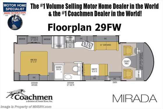 2019 Coachmen Mirada 29FW RV for Sale W/ 2 15K A/Cs, OH Loft Floorplan