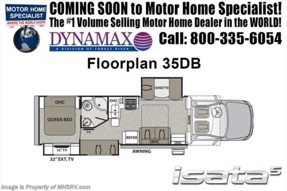 2019 Dynamax Corp Isata 5 Series 35DB Super C Bunk House W/Solar, 8KW Gen Floorplan