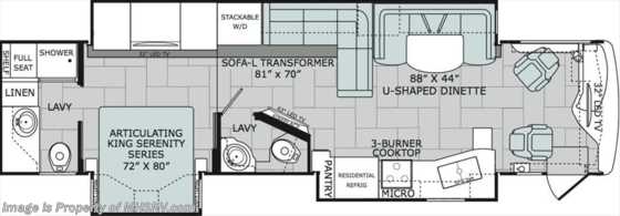 2019 Holiday Rambler Navigator 38K Bath & 1/2 RV for Sale W/Sat, King, W/D Floorplan