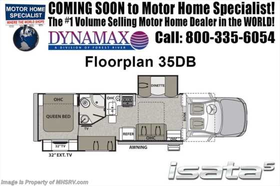 2019 Dynamax Corp Isata 5 Series 35DB Super C Bunk House RV W/ 8KW Gen, Sat Floorplan