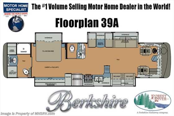 2019 Forest River Berkshire 39A Bath &amp; 1/2 Luxury RV W/ Theater Seats, OH Loft Floorplan