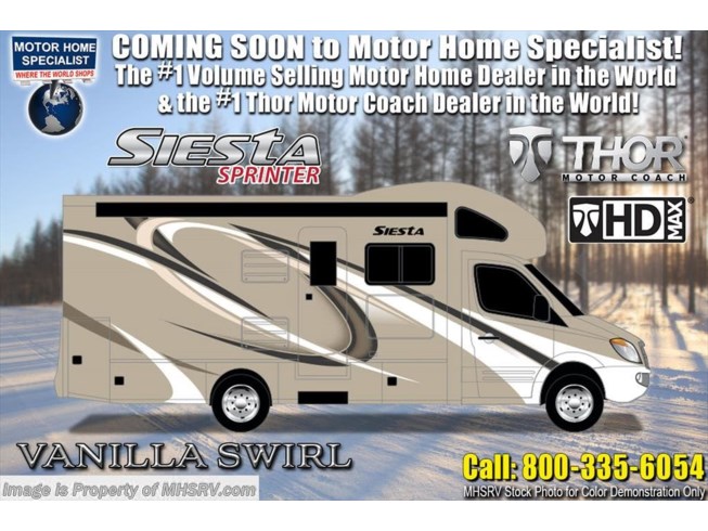 New 2019 Thor Motor Coach Four Winds Siesta Sprinter 24SK W/15K A/C, Stabilizers, Theater Seats available in Alvarado, Texas