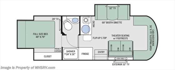 2019 Thor Motor Coach Synergy 24SK Sprinter RV W/15K A/C, Dsl Gen, Theater Seats Floorplan