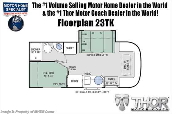 2019 Thor Motor Coach Gemini 23TK RUV for Sale W/ 15K A/C & Heat Pump Floorplan