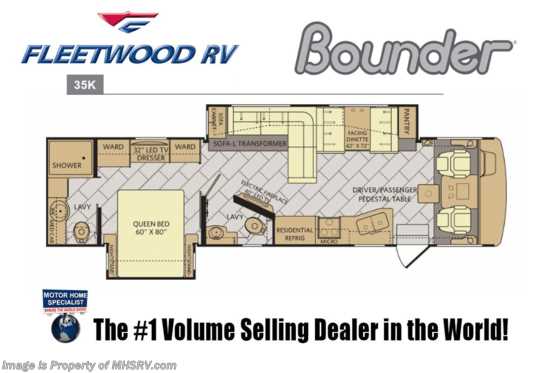 2019 Fleetwood Bounder 35K Bath & 1/2 Class A RV W/ Tech Pkg, OH Loft Floorplan