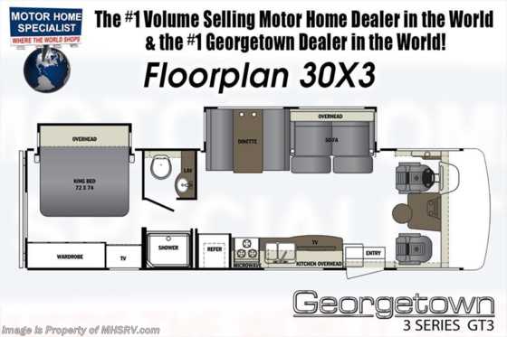 2019 Forest River Georgetown GT3 30X3 for Sale W/5.5 Gen, 2 A/Cs, Overhead Loft Floorplan