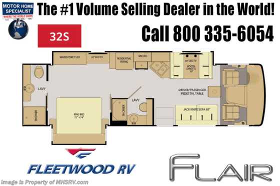 2019 Fleetwood Flair 32S 2 Full Bath Class A RV for Sale W/Theater Seat Floorplan