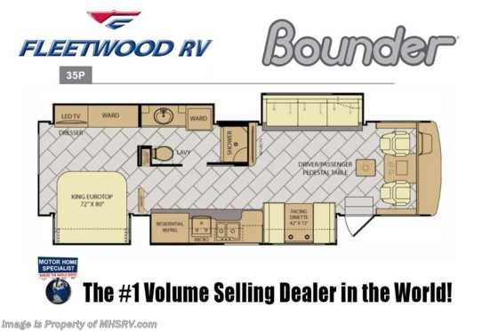 2019 Fleetwood Bounder 35P Class A Gas RV for Sale W/ Oh Loft &amp; Tech Pkg Floorplan