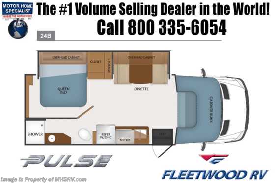 2019 Fleetwood Pulse 24B Diesel Sprinter RV W/Dsl Gen, Tech Pkg Floorplan