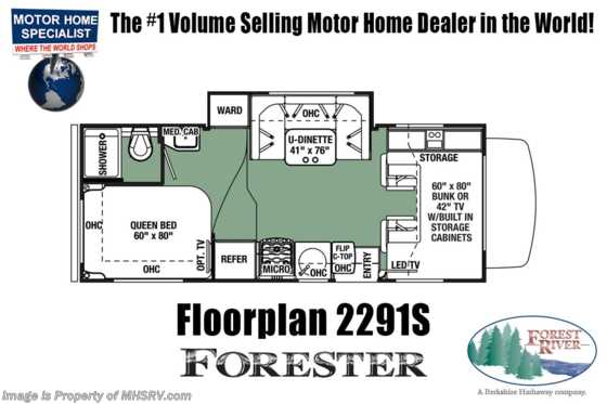 2019 Forest River Forester 2291S RV for Sale W/ 15K BTU A/C, FBP Floorplan