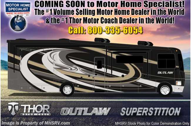 2019 Thor Motor Coach Outlaw Toy Hauler 38MB Toy Hauler RV W/3 Season Wall &amp; Garage Sofas