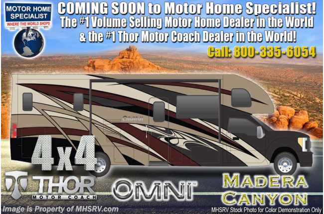 2020 Thor Motor Coach Omni SV34 4x4 Diesel Super C RV W/King Bed, Mobile Eye