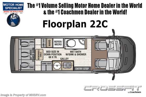 2020 Coachmen Crossfit 22C-EB EcoBoost W/Li3 Lithium Battery, 20K A/C Floorplan