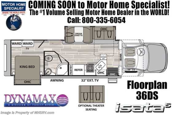 2020 Dynamax Corp Isata 5 Series 36DS Super C 4x4 W/ Mobileye, Solar, TPMS & Sat Floorplan