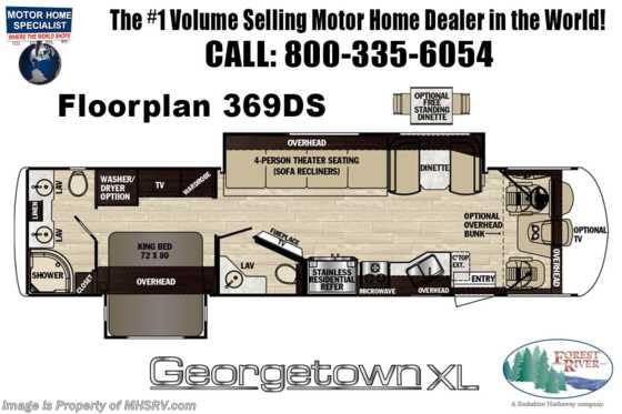 2020 Forest River Georgetown XL 369DS Bath &amp; 1/2 RV W/OH Loft, Ext. TV, Dishwasher Floorplan