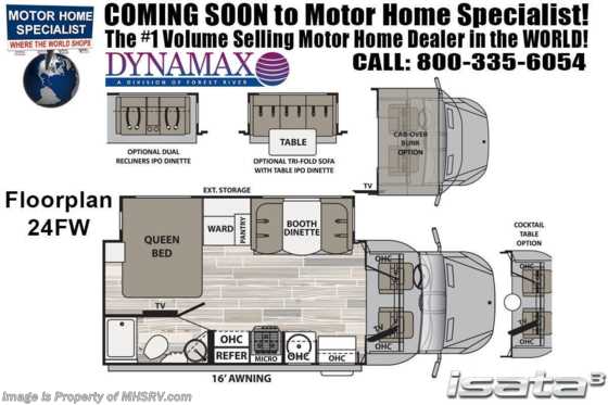 2020 Dynamax Corp Isata 3 Series 24FW Sprinter Diesel W/ Cab-Over Loft, &amp; Dsl Gen Floorplan
