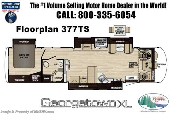 2020 Forest River Georgetown XL 377TS RV W/ Ext TV, OH Loft, DIshwasher & W/D Floorplan