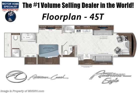 2019 American Coach American Eagle 45T Heritage Edition Bath & 1/2 W/ Tech Pkg & 360 Camera Floorplan