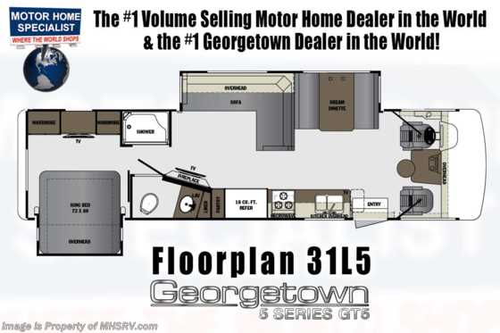 2020 Forest River Georgetown GT5 31L5 Class A RV W/ Theater Seats, King &amp; OH Loft Floorplan