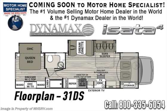 2020 Dynamax Corp Isata 4 Series 31DSF Class C RV W/ Theater Seats, Mobileye, Jacks, Rims Floorplan