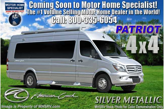 2020 American Coach Patriot MD4- Lounge 4x4 Sprinter Diesel W/ Lithium Eco Pkg, WiFi, OH TV