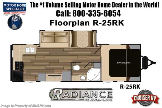 2020 Cruiser RV Radiance Ultra-Lite 25RK RV W/ King, Stabilizers &amp; Second A/C Floorplan