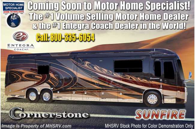 2020 Entegra Coach Cornerstone 45X Luxury Diesel RV for Sale W/ Theater Seats, King, Sat, Solar