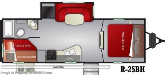2020 Cruiser RV Radiance Ultra-Lite 25BH Bunk Model RV for Sale at MHSRV W/ King, 2 A/Cs &amp; Stabilizers Floorplan