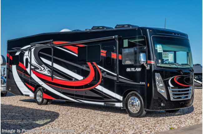 2020 Thor Motor Coach Outlaw Toy Hauler 38MB Toy Hauler Class A RV for Sale W/ Dual Pane, Garage Sofas
