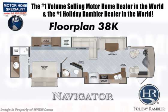 2020 Holiday Rambler Navigator 38K Bath &amp; 1/2 Diesel Pusher RV for Sale W/ King, OH Loft Floorplan