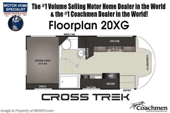 2020 Coachmen Cross Trek 20XG W/Solar, Swivel Seat Large LP, Fresh Water &amp; CCC Capacity Floorplan