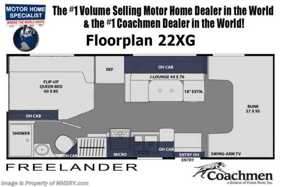 2020 Coachmen Freelander  22XG Bedroom/Garage Cargo System, Back-Up Cam &amp; Swivel Seats Floorplan