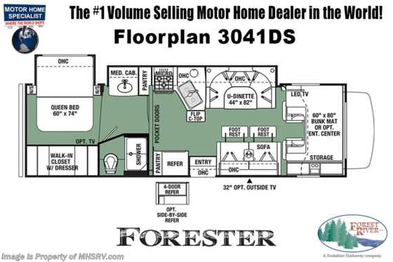 2020 Forest River Forester 3041DS RV W/ 2 A/Cs, FBP, Solar, Theater Seats Floorplan