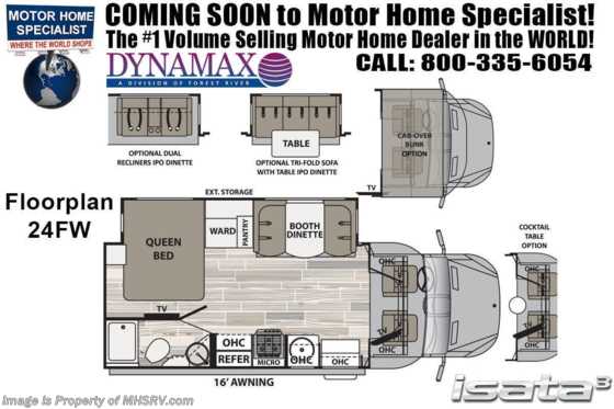 2020 Dynamax Corp Isata 3 Series 24FW Sprinter Diesel W/ In-Motion Sat, Auto Jacks, Dsl Gen Floorplan