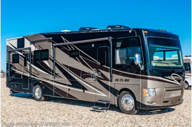 2015 Thor Motor Coach Outlaw Toy Hauler 37MD Class A Toy Hauler RV for Sale W/ Ext TV, Auto Jacks