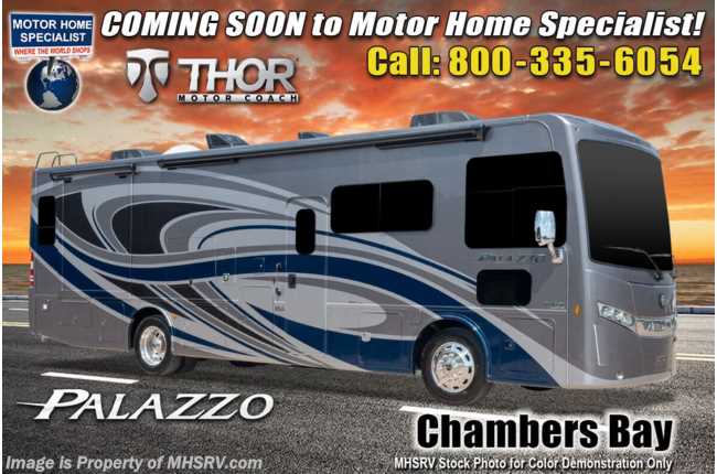 2021 Thor Motor Coach Palazzo 37.4 W/ Theater Seats, King Bed, 340HP, Studio Collection