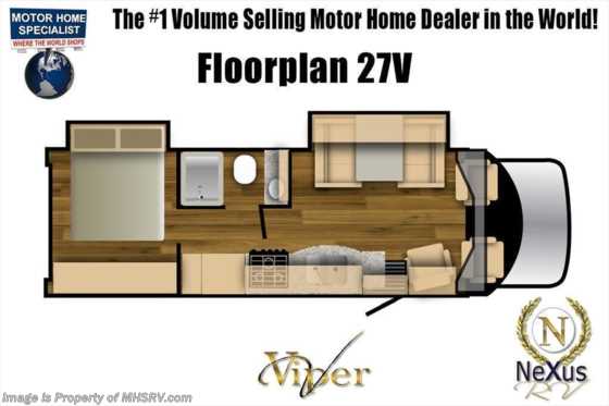 2021 Nexus Viper 27V W/Theater SeatsStabilizer Jacks, GPS, Slate Wood, Bedroom TV Floorplan