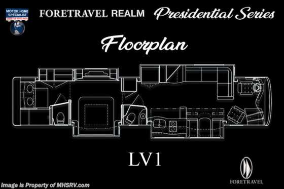 2021 Foretravel Realm Presidential (LV1) Luxury Villa 1 - Bath &amp; 1/2 Model Floorplan