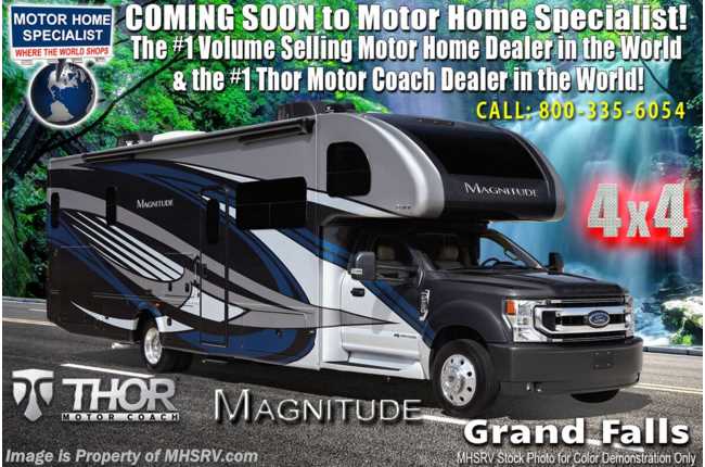 2021 Thor Motor Coach Magnitude SV34 4x4 330HP Diesel Super C RV for Sale W/ Theater Seats