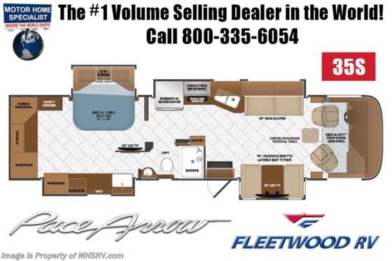 2020 Fleetwood Pace Arrow 35S Diesel Pusher RV for Sale W/ Theater Seats, King, W/D Floorplan