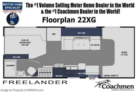 2021 Coachmen Freelander  22XG Bedroom/Garage Cargo System, Freelander Value Pkg &amp; Back-Up Camera Floorplan