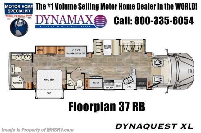 2021 Dynamax Corp Dynaquest XL 37RB Bath &amp; 1/2 W/ Theater Seats, Black Out Pkg &amp; Cab Over