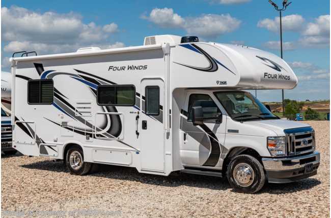 2021 Thor Motor Coach Four Winds 25V W/ 15K A/C, Ext TV, Bedroom TV, Stabilizers
