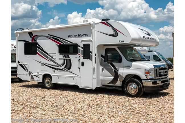 2021 Thor Motor Coach Four Winds 25V W/ Ext TV, 15K A/C, Bedroom TV, Stabilizers