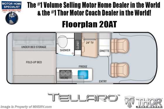 2021 Thor Motor Coach Tellaro 20AT W/ Truma, Bike Rack, Solar &amp; Rapid Camp + Floorplan