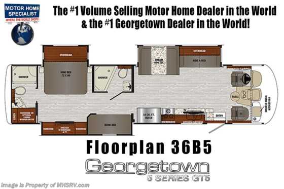 2021 Forest River Georgetown GT5 36B5 2 Full Bath Bunk Model W/King, W/D, Theater Seats, OH Loft Floorplan