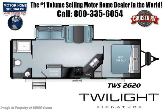 2021 Twilight RV TWS 2620 W/ Theater Seats, King Bed, 15K A/C &amp; Power Stabilizers Floorplan