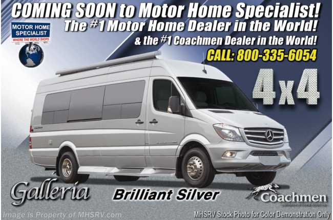 2021 Coachmen Galleria 24Q 4x4 Sprinter Diesel W/ 20K A/C, Rims, Bike Rack, Sumo Springs &amp; Solar